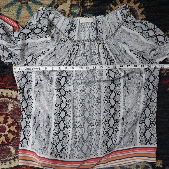 Ramy Brook 100% Silk Snakeskin Print Python Chain Sz XS Trendy Cutouts White - Picture 8 of 12